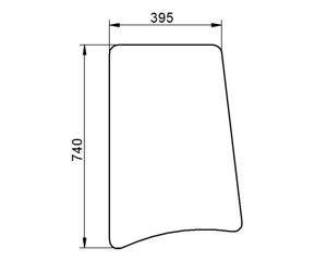 szyba do ciągnika Deutz-Fahr, Lamborghini, Same - boczna 0.009.8624.0/10 (1218)