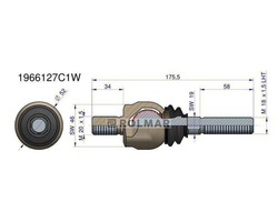 Przegub kierowniczy 175,5mm M20x1,5 M18x1,5L 1966127C1 CASE WARYŃSKI