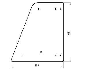 szyba ładowarka teleskopowa Terex, Ausa - drzwi górna (1982)