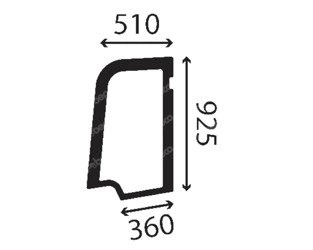 szyba JCB - drzwi górna 335/H2974 (4796)