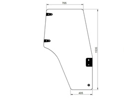 szyba do ciągnika Case, New Holland - drzwi prawe 82036000, 82019225 (1250)