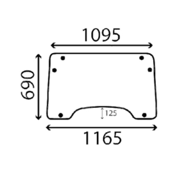 szyba do ciągnika John Deere - przednia otwierana L65495