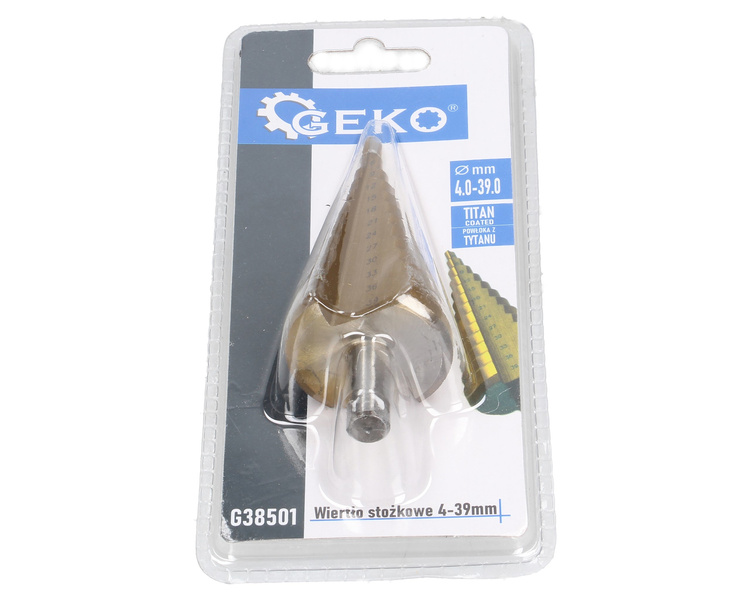 Wiertło stożkowe HSS TiN 4-39mm Geko