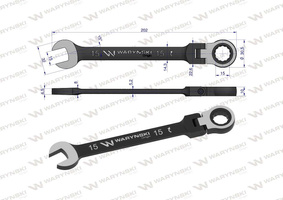 Klucz płasko-oczkowy 13 mm z grzechotką 72 zęby i przegubem Waryński