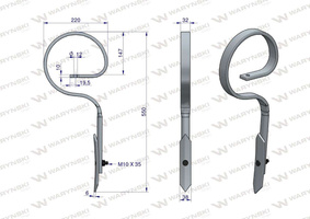 Ząb sprężynowy prosty Duński 550mm 32X10  W-1417000031 Waryński