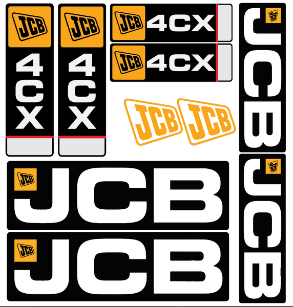naklejka, logo na maskę JCB 4CX stary typ
