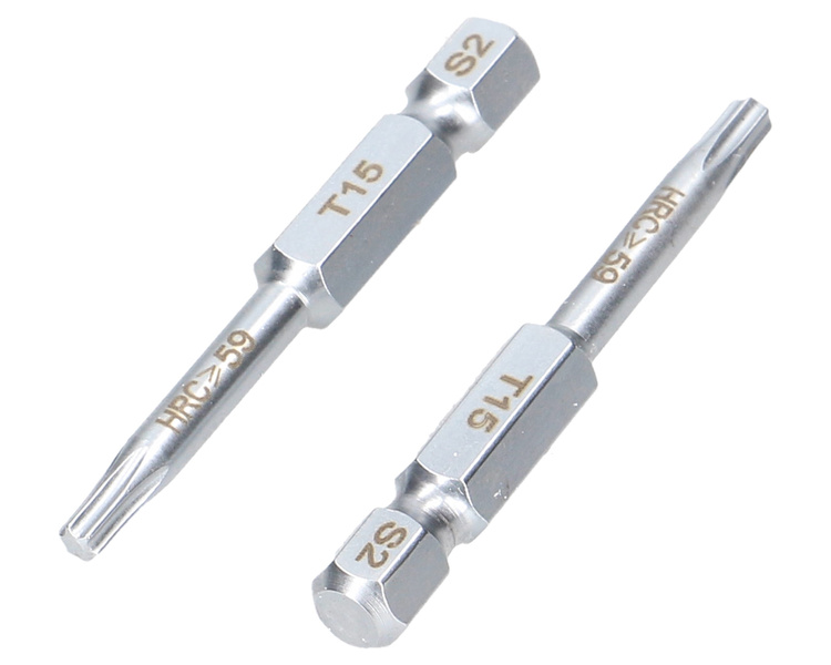 Końcówki wkrętakowe bity T15 50mm Waryński komplet w blistrze dwusztukowym