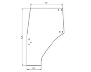 szyba do ciągnika Kubota - drzwi lewe T029070773 (4416)