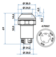 przycisk, włącznik świateł roboczych Deutz-Fahr 01145153 Topliner