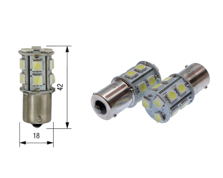 Żarówka 12V 13xSMD 5050 LED BA15S 2 szt BOSMA