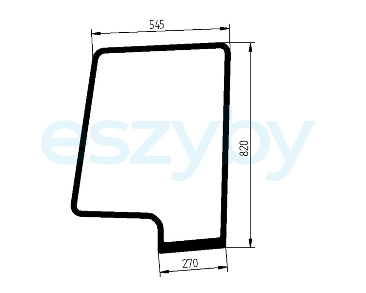 szyba minikoparka Kubota KX057-4 - drzwi górna RD358-46560 (4873)