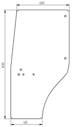 szyba do ciągnika Tym T603 - drzwi prawe 16997010161 (4870)