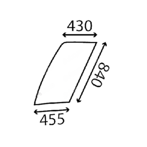 szyba JCB - drzwi przednia górna lewa JHN0137 (4071)