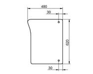 szyba do ciągnika John Deere - przednia dolna lewa L78533 (1234)