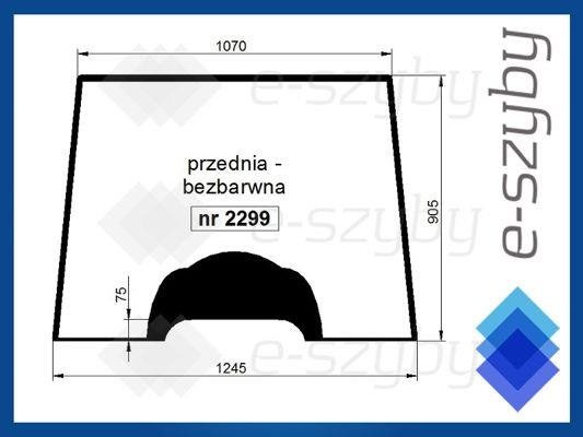 szyba MF serie 4200 - przednia bezbarwna (2299) 3814953M2