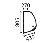 Szyba boczna - lewa 84497237 (4256) ładowarka Case, New Holland