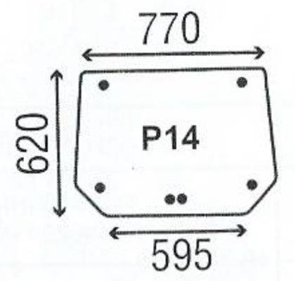 szyba do ciągnika Renault serie F, V i LB - tylna 6005003915 (3126)