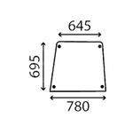 szyba Deutz-Fahr - drzwi górna FRA-0505103769