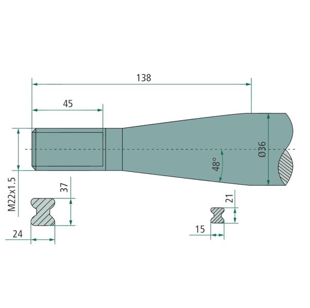 Ząb ładowacza czołowego wygięty 680mm Agtech