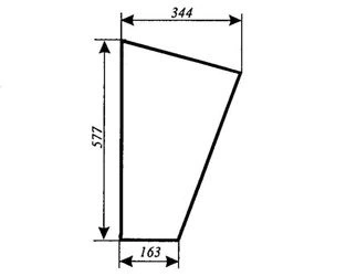 szyba do ciągnika C-330 kabina Koźmin z turem (Z.Szyszka) - drzwi dolna (lewa, prawa) (688)