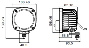 lampa robocza LED 50W MOCNA 6900lm CAT, John Deere Case, Komatsu wiązka rozproszona 60 stopni