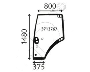 szyba do ciągnika Fendt - drzwi lewe 737812030021 (3769)