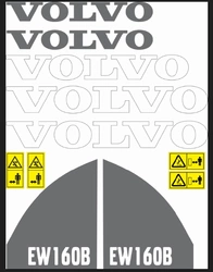 naklejka, logo na maskę koparka Volvo EW 160B