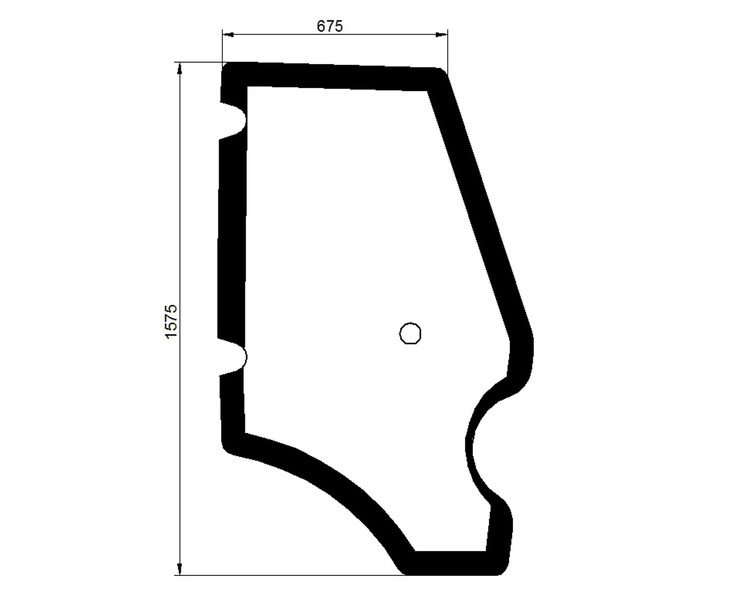 szyba JCB - drzwi lewe 827/80143 (1514)