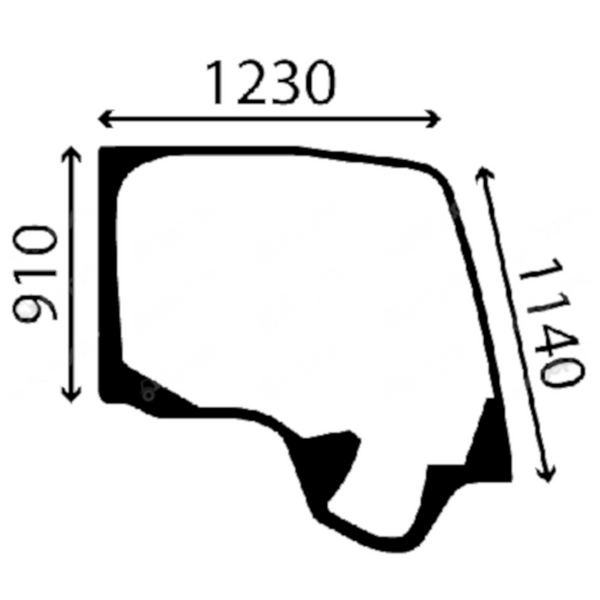 szyba Kobelco, New Holland - boczna prawa YT02C01705S002