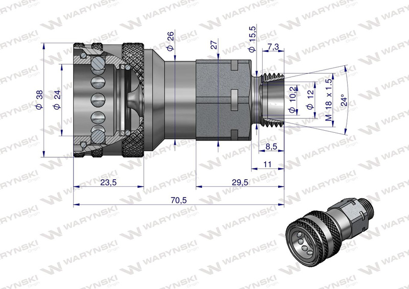 Szybkozłącze hydrauliczne EURO gniazdo M18x1.5 gwint zewnętrzny