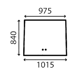 szyba JCB - tylna 827/30412 (3045)