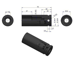 Nasadka udarowa sześciokątna długa 1/2" 20 mm Waryński