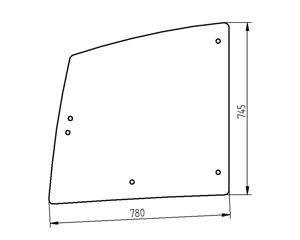 szyba ładowarka teleskopowa Claas - drzwi górna 0013007590 (2842)