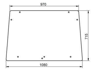 szyba do ciągnika John Deere - przednia ER201023 (2205)