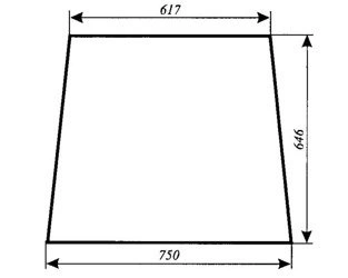 szyba do ciągnika C-330 kabina Naglak Koźmin z turem - boczna stary typ (lewa, prawa) (784a)