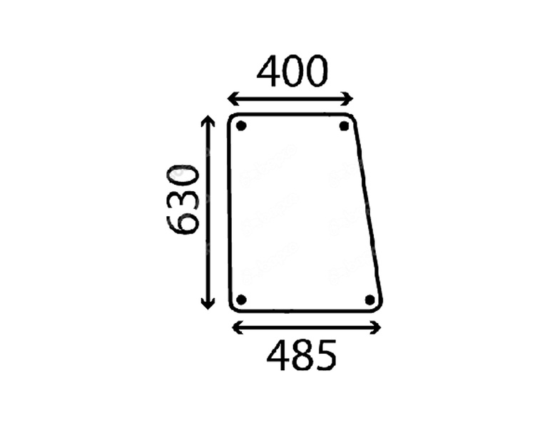 szyba do ciągnika Fendt - boczna bezbarwna 205810040300