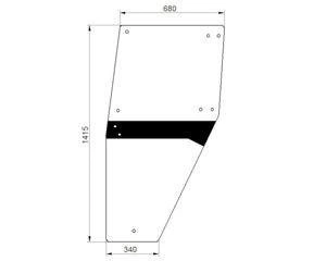 szyba do ciągnika Deutz-Fahr - drzwi lewe zielone 04358529 (4681)