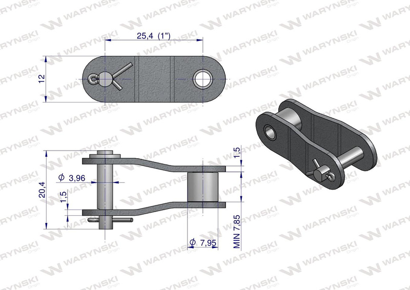 Półogniwo łańcucha 2040 208A (R1 1) Waryński