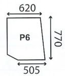 szyba do ciągnika John Deere - drzwi górna prawa AL27355 (4777)