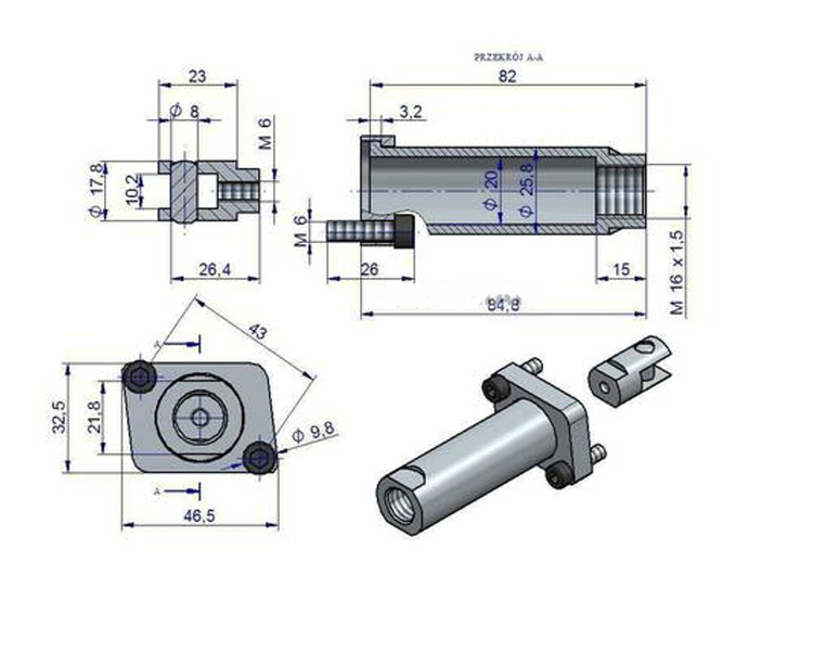 Zestaw kit do rozdzielacza hydraulicznego 40l mocowanie linki