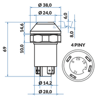 przycisk, włącznik światła roboczego Deutz-Fahr 01177165