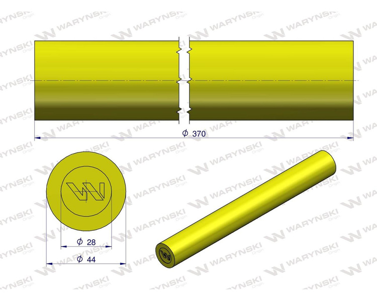 Amortyzator poliuretanowy walec 44x370 WARYŃSKI