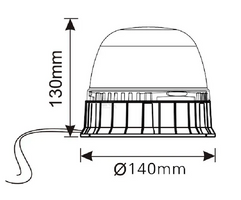 lampa błyskowa, kogut LED do wózków widłowych 140x130mm