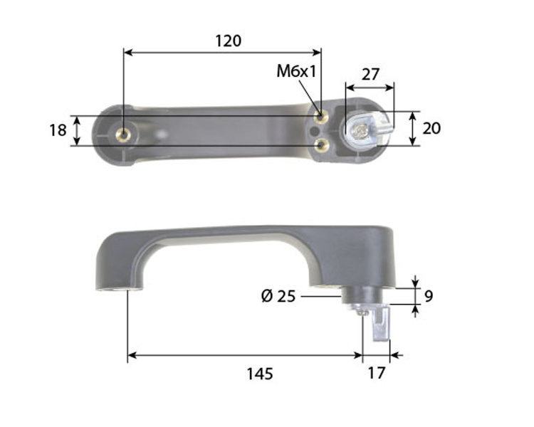 klamka do drzwi lewa / prawa Case, David Brown, Deutz, Ford, JCB