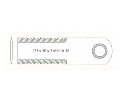 Nóż sieczkarni (zębaty) 173x50x3mm Fi-18mm kombajn Claas 610190006/RS51123/065294