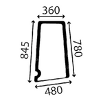 szyba do ciągnika Fendt - boczna górna lewa 524810011200