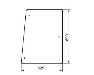 szyba do ciągnika Deutz-Fahr - boczna 04339832 (1527)