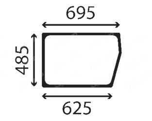 szyba Yanmar - drzwi lewe dolna 4-6610010885