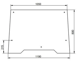 szyba do ciągnika Case - przednia 1332391C1 (1629)