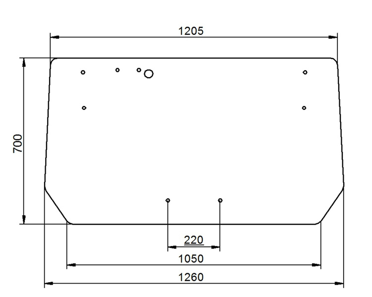 szyba do ciągnika Zetor tylna bezbarwna 53369005 (0037)